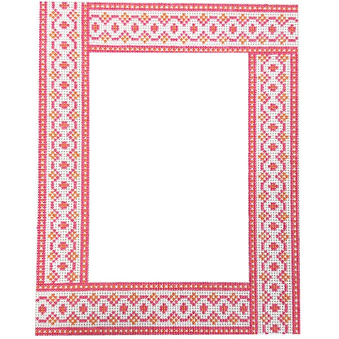 Pink Provence Frame Painted Canvas Anne Fisher Needlepoint LLC 