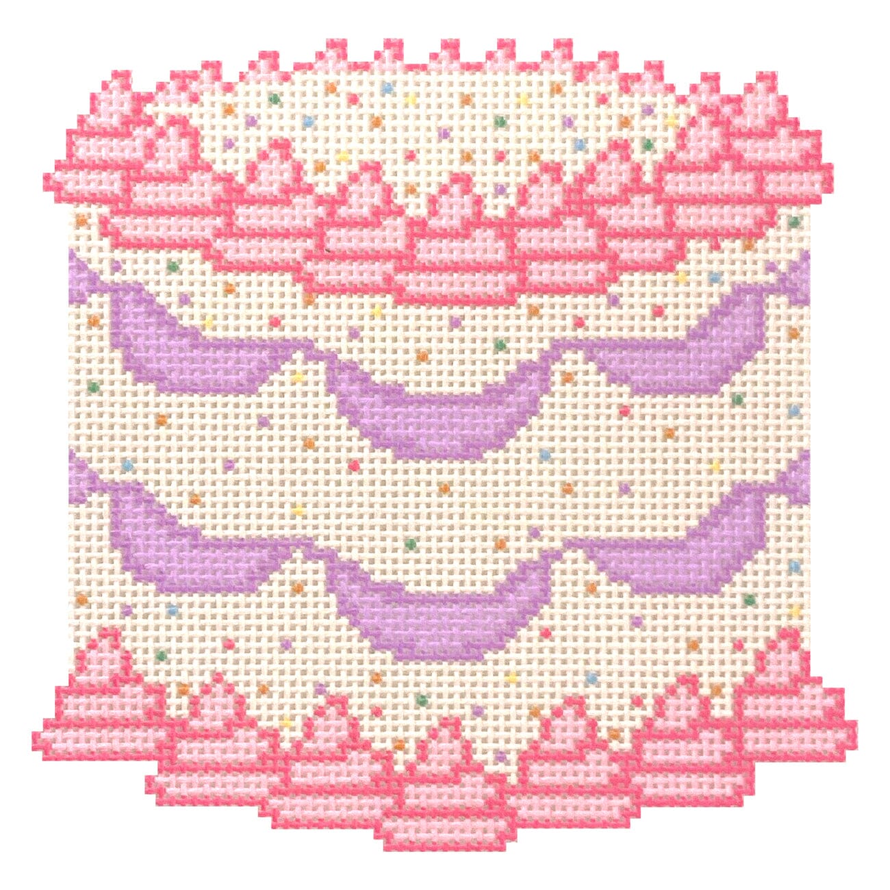 Pink & Purple Cake Painted Canvas KCN Designers  - 1