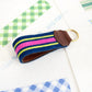 Pink Stripe Key Fob Printed Canvas Two Sisters Needlepoint 