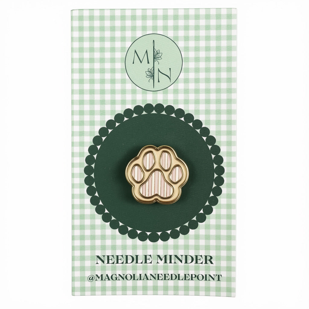 Pink Striped Paw Needle Minder - 1