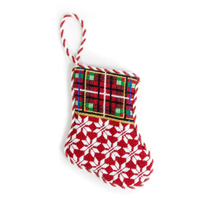 Plaid Cuff/Snowflake Mini Sock Kit Kits Two Sisters Needlepoint 