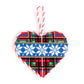 Plaid/Flakes Heart with Stitch Guide Printed Canvas Two Sisters Needlepoint 