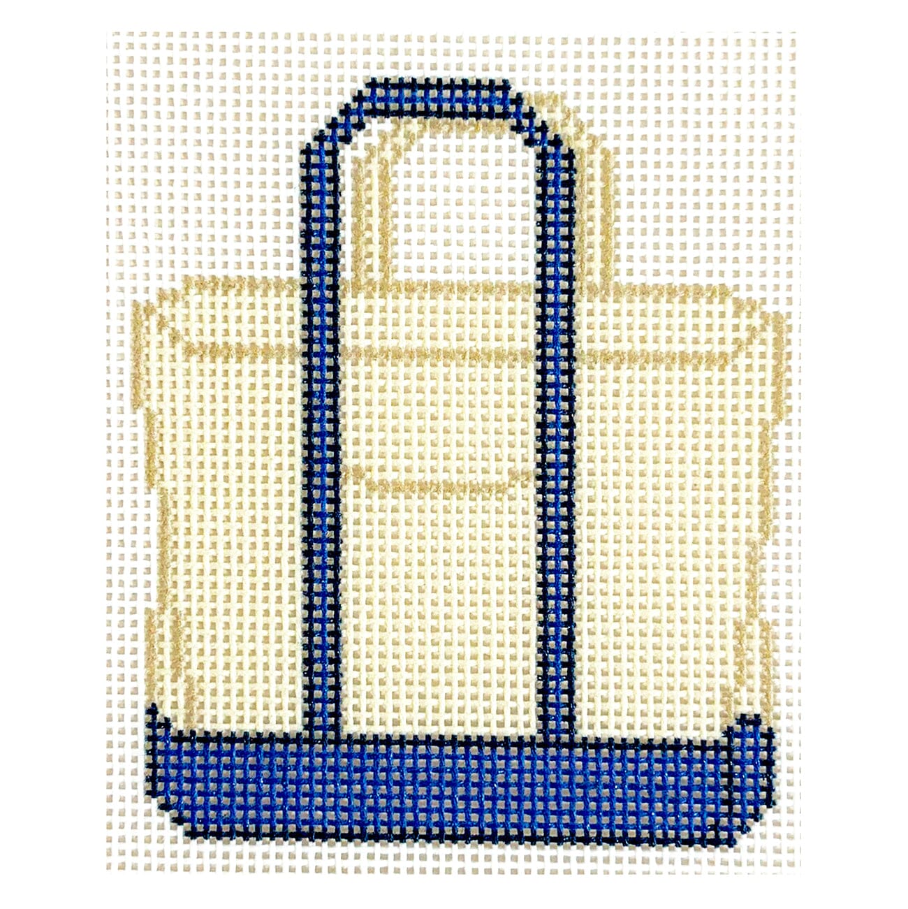 Plain Colored Tote   Blue on 18 Painted Canvas Wheelhaus Needlepoint  - 1