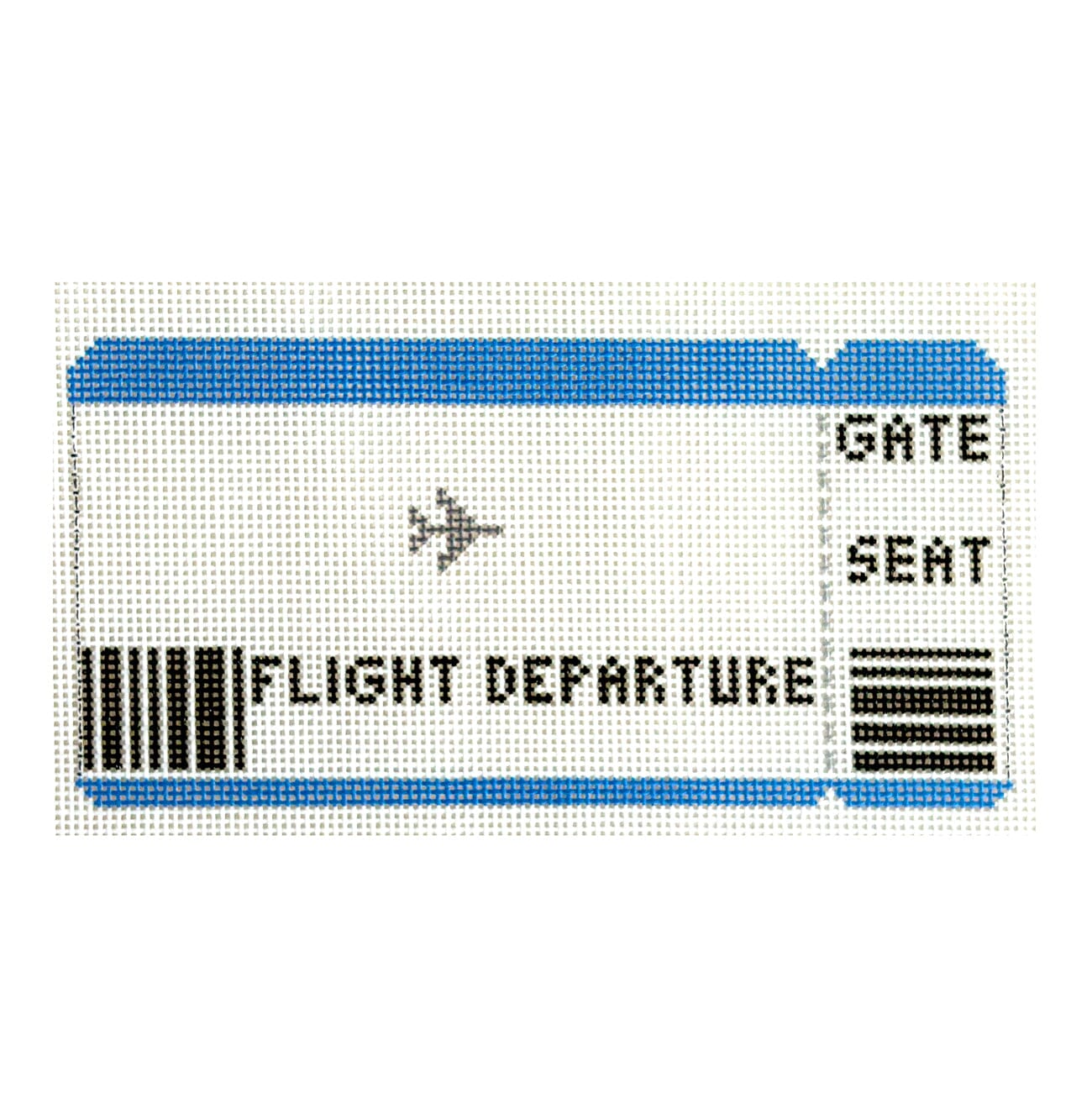 Plane Ticket Painted Canvas Ivy Thread Needlepoint  - 1