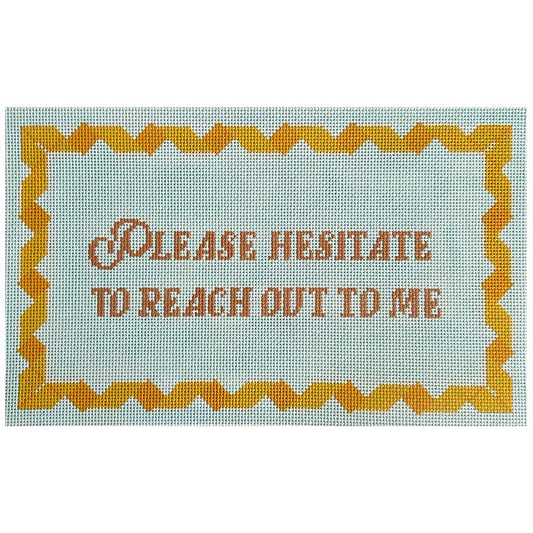 Please Hesitate Painted Canvas Atlantic Blue Canvas 