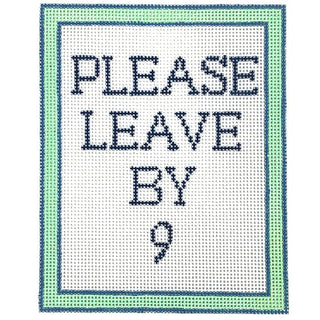 Please Leave by 9 Painted Canvas Atlantic Blue Canvas 
