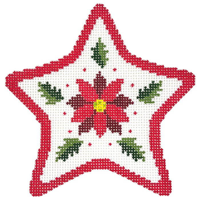 Poinsettia Star Painted Canvas Susan Roberts Needlepoint Designs Inc.  - 1