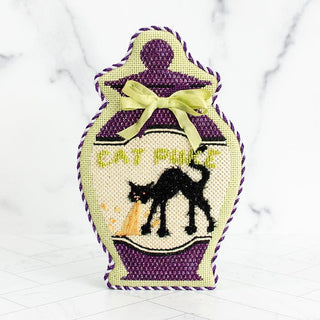 Poison Bottle   Cat Puke with Stitch Guide Painted Canvas Kirk & Bradley 
