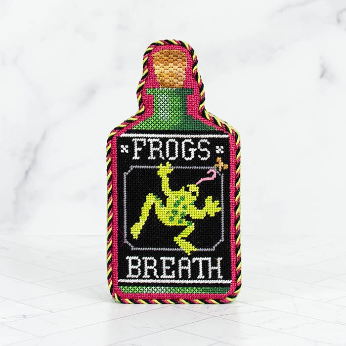 Poison Bottle - Frogs Breath with Stitch Guide Painted Canvas Kirk & Bradley 