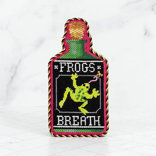 Poison Bottle   Frogs Breath with Stitch Guide Painted Canvas Kirk & Bradley 
