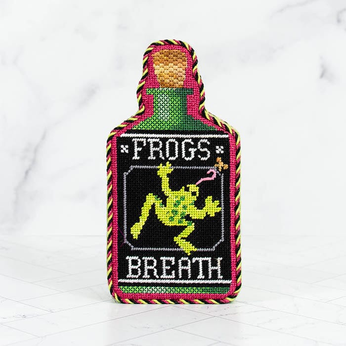 Poison Bottle   Frogs Breath with Stitch Guide Painted Canvas Kirk & Bradley  - 1