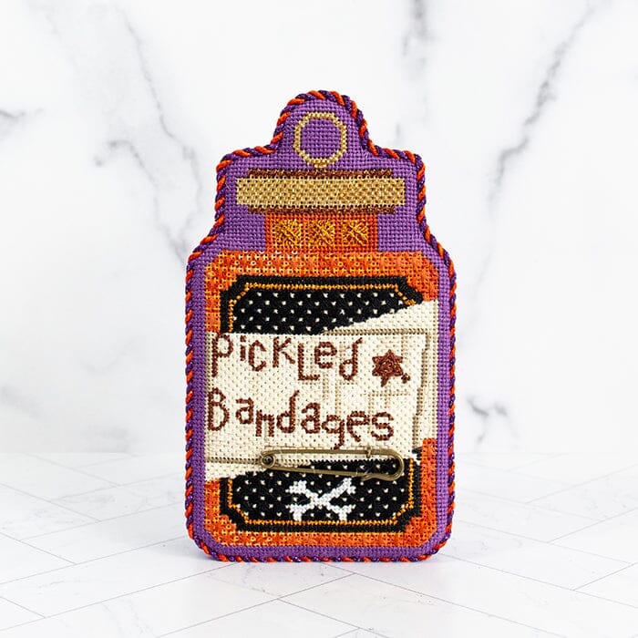 Poison Bottle - Pickled Bandages with Stitch Guide Painted Canvas Kirk & Bradley 