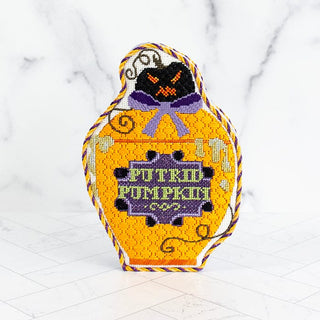 Poison Bottle   Putrid Pumpkin with Stitch Guide Painted Canvas Kirk & Bradley 
