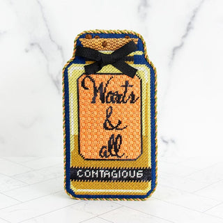 Poison Bottle   Warts & All with Stitch Guide Painted Canvas Kirk & Bradley 
