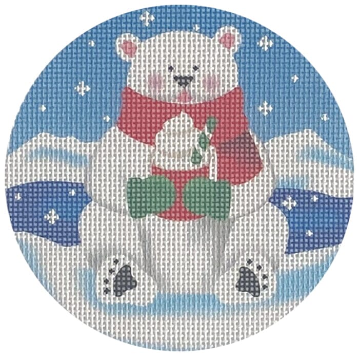 Polar Bear with Cup Printed Canvas Pepperberry Designs 
