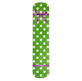 Polka Dot & Bow Eyeglasses Case Green Painted Canvas Kirk & Bradley 

