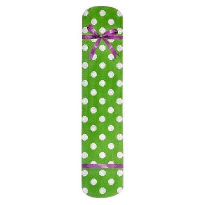 Polka Dot & Bow Eyeglasses Case Green Painted Canvas Kirk & Bradley 
