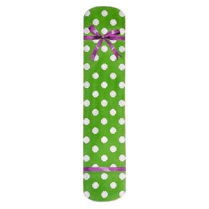 Polka Dot & Bow Eyeglasses Case Green Painted Canvas Kirk & Bradley 