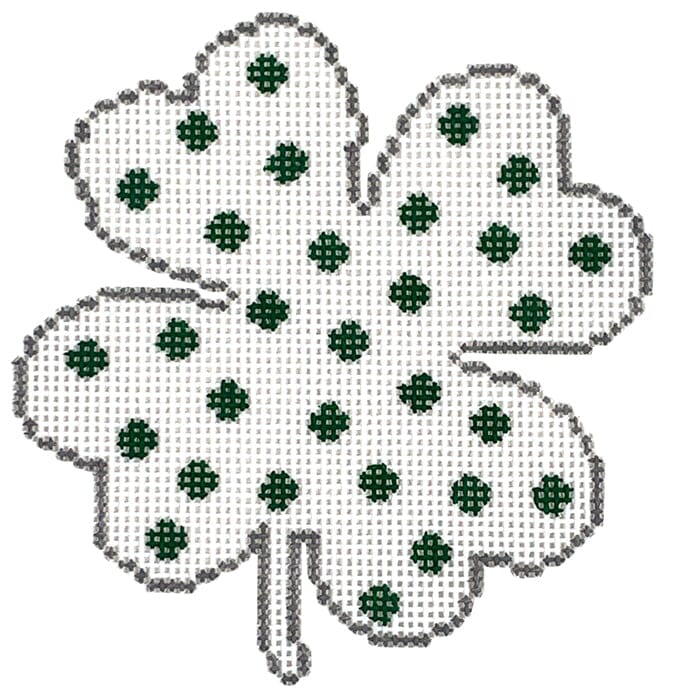 Polka Dots Shamrock Painted Canvas Kristine Kingston 