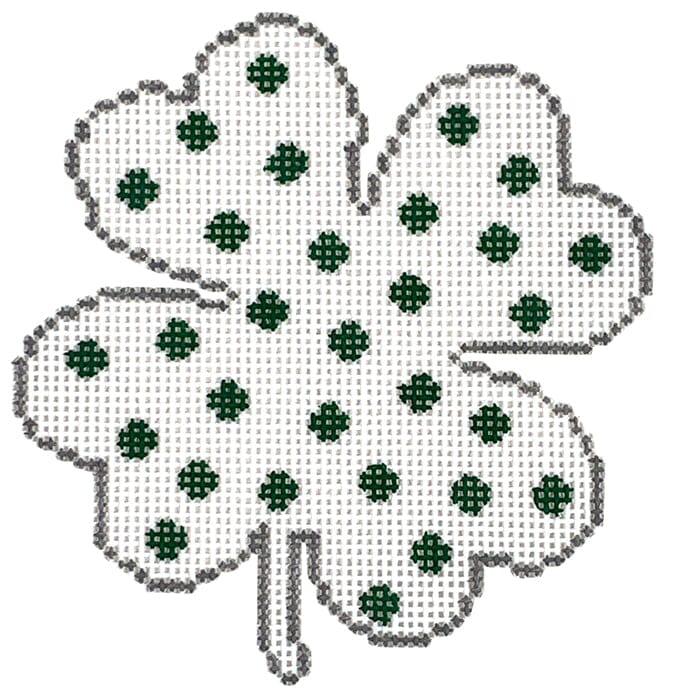 Polka Dots Shamrock Painted Canvas Kristine Kingston  - 1