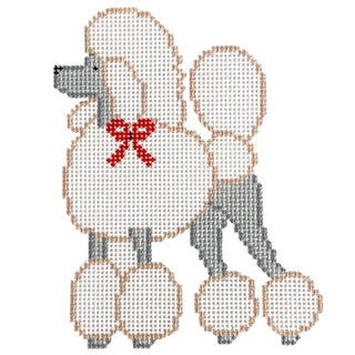 Poodle with Red Bow Painted Canvas Coco Frank Studio 

