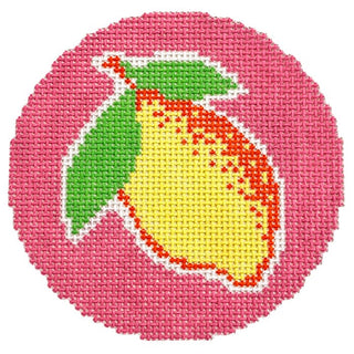 Pop Art Lemon Round Painted Canvas KCN Designers 
