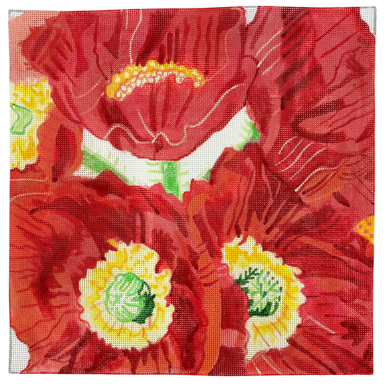 Poppy Dazzle 14" Painted Canvas Jean Smith 
