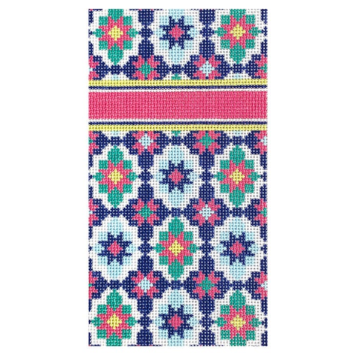 Portuguese Tiles Eyeglass Case   Summer Painted Canvas Lauren Bloch Designs 
