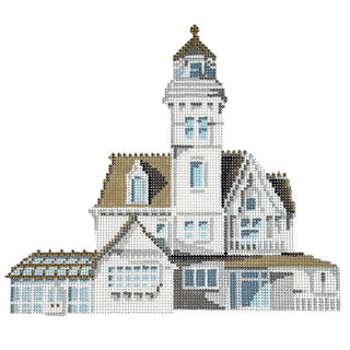Practical Witches House on 18 Painted Canvas The Plum Stitchery 
