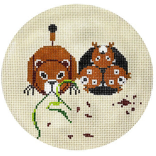 Prairie Dog Babies Painted Canvas Charley Harper 
