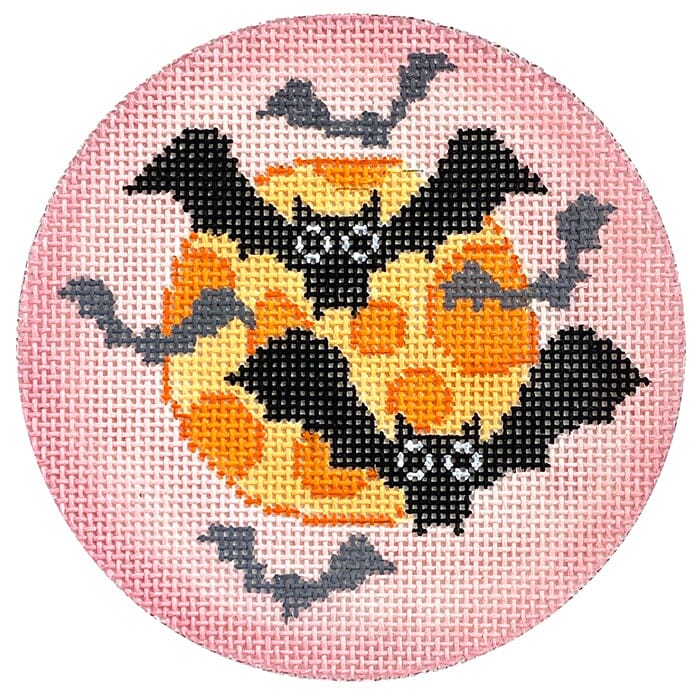 Pretty Spooky Batty Bats painted canvas Eye Candy Needleart  - 1