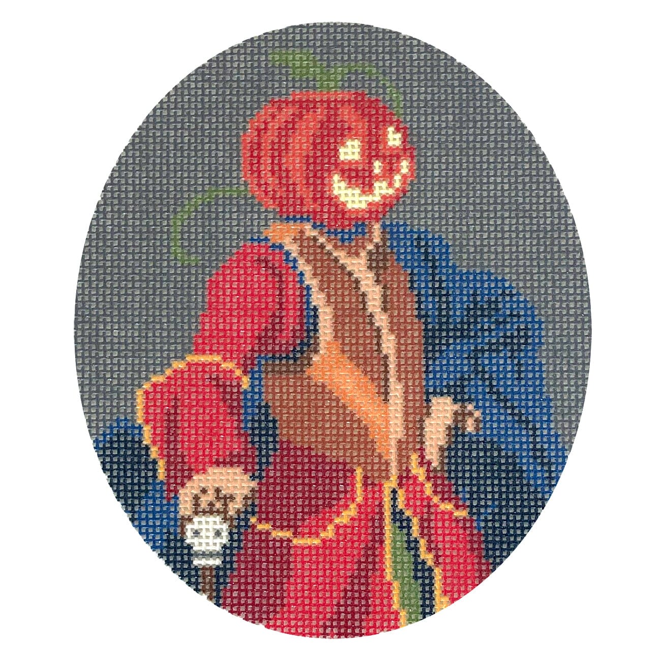 Pumpkin Cavalier   Haunting Portraits Painted Canvas Spellbound Stitchery  - 1