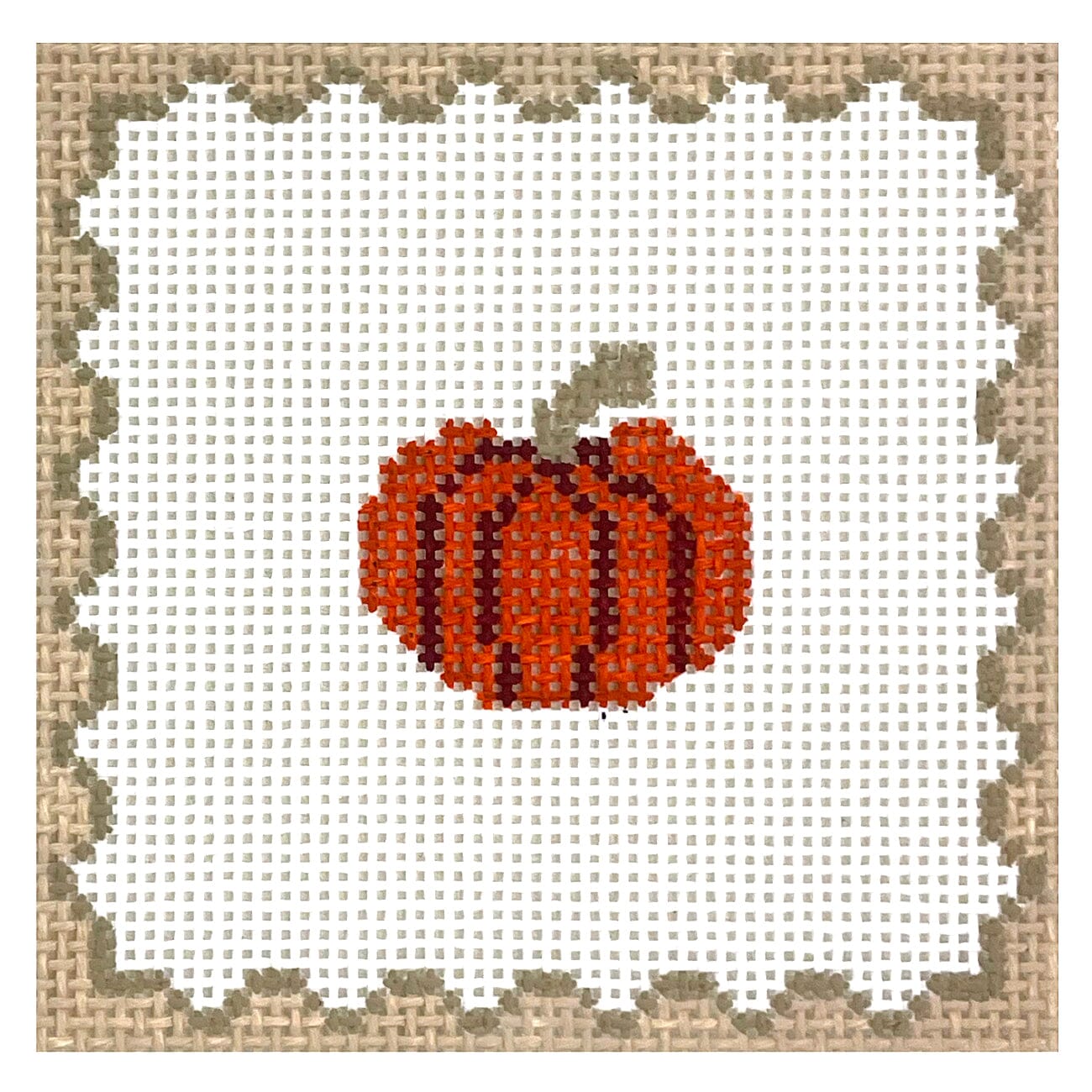 Pumpkin Coaster Painted Canvas J. Child Designs  - 1