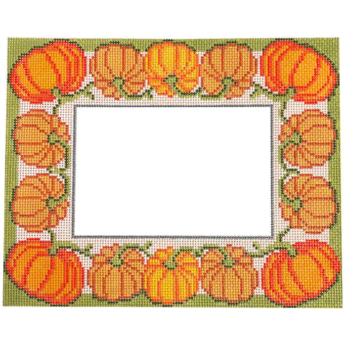 Pumpkin Frame Painted Canvas Spellbound Stitchery 
