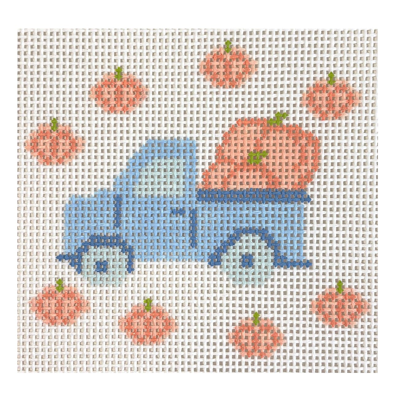 Pumpkins Truck Square Painted Canvas Camilla Moss  - 1