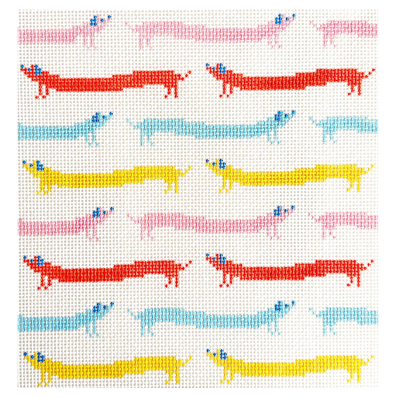 Puppy Parade 8x8 Painted Canvas Mopsey Designs  - 1