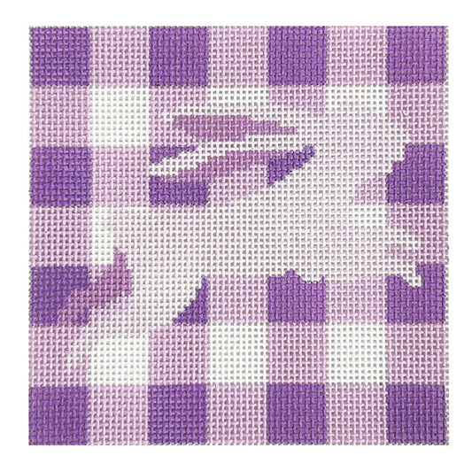 Purple Gingham Bunny Painted Canvas Spruce Street Studio 