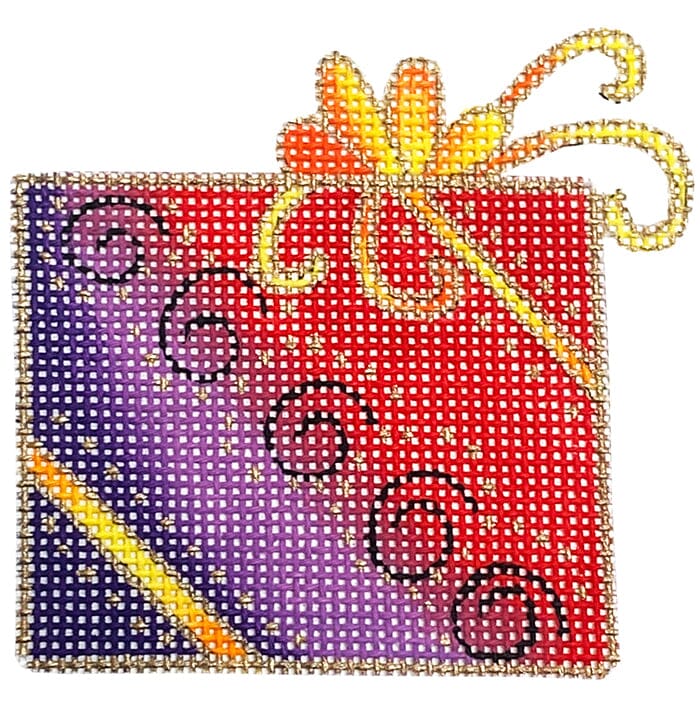 Purple Present Painted Canvas Danji Designs  - 1