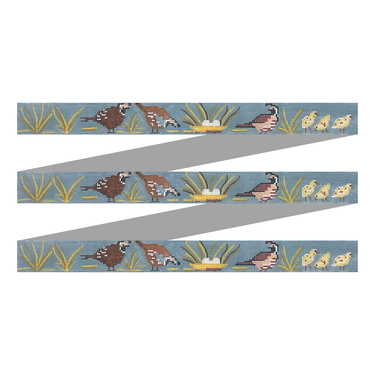 Quail Family Belt Painted Canvas The Meredith Collection  - 1