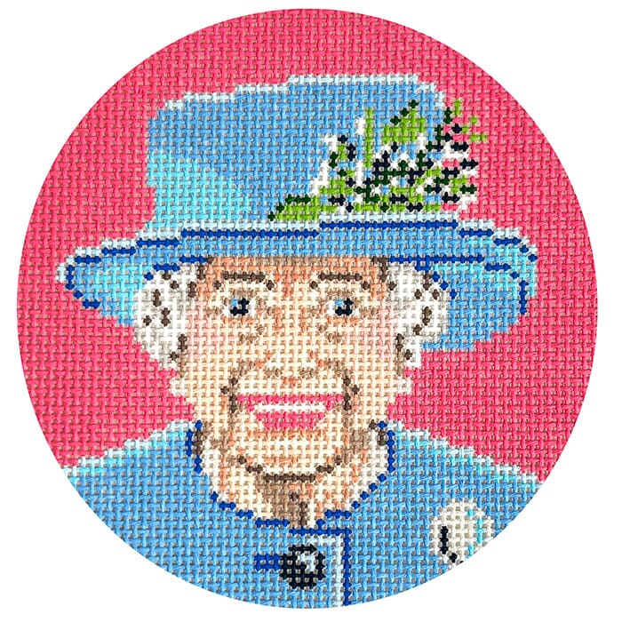 Queen Elizabeth II Ornament Painted Canvas Lauren Bloch Designs 