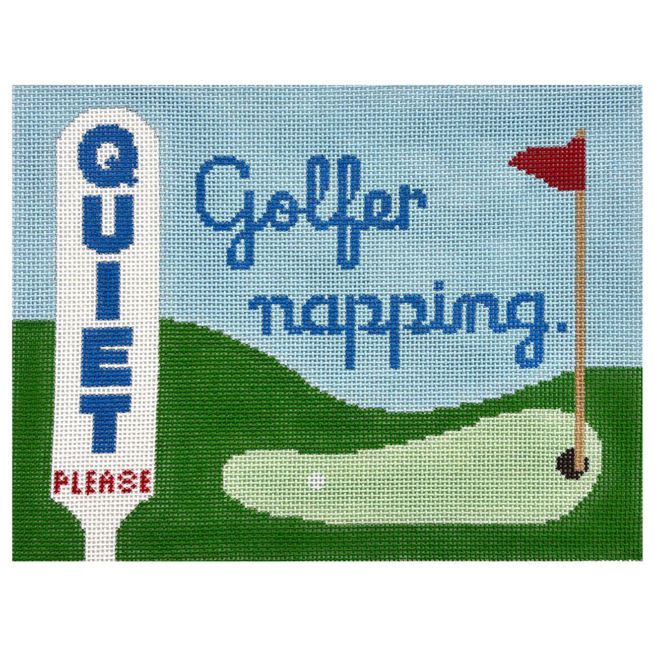 Quiet Please, Golfer Napping Painted Canvas Rachel Donley  - 1