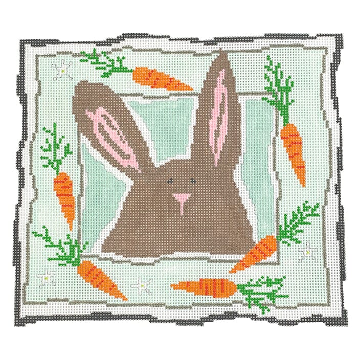 Rabbit & Her Carrots Painted Canvas Pippin  - 1