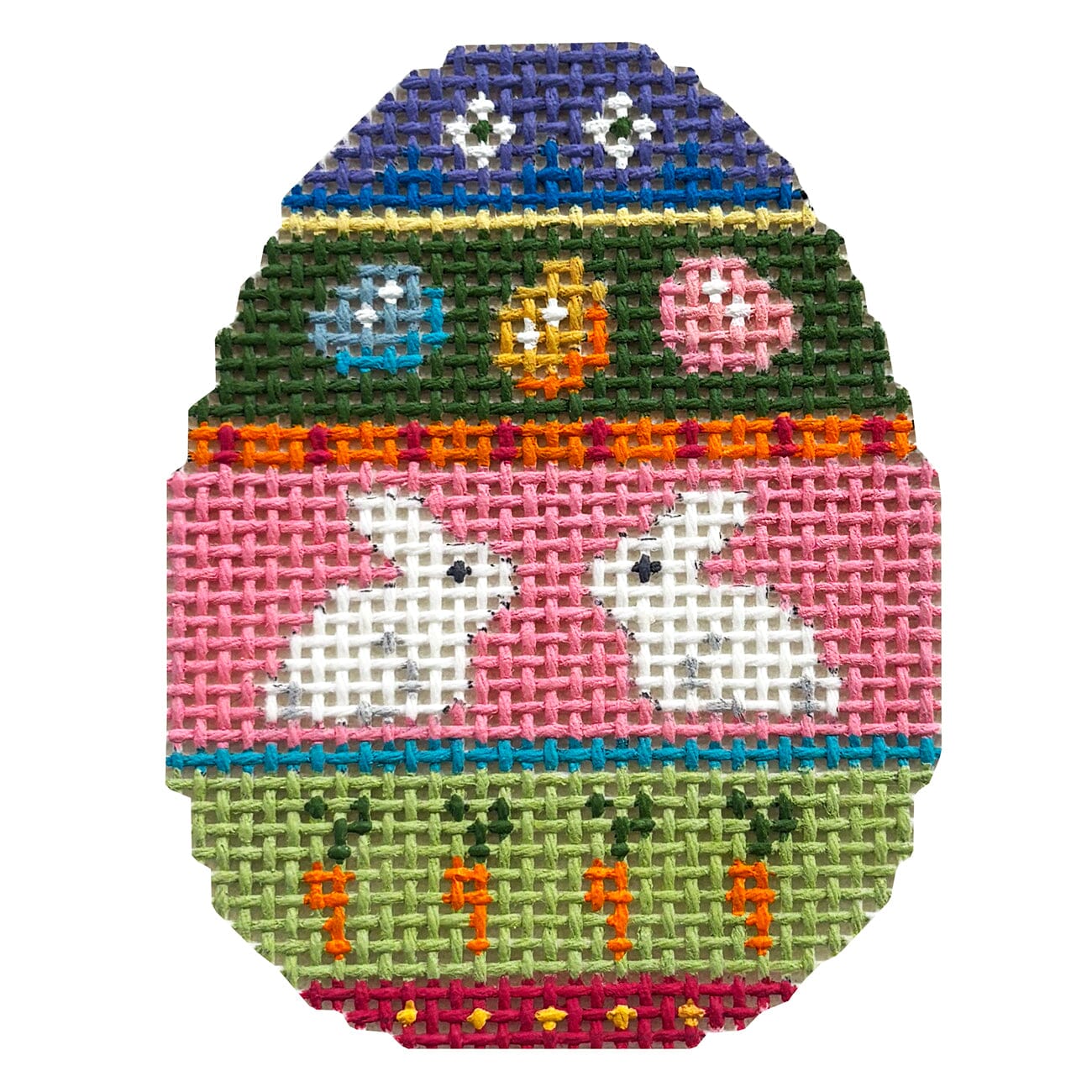Rabbit Stripe, Small Egg Painted Canvas Susan Roberts Needlepoint Designs Inc.  - 1