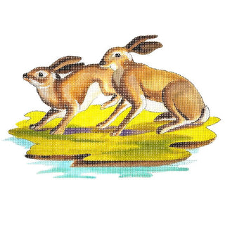Rabbits Illustration Painted Canvas Colors of Praise 
