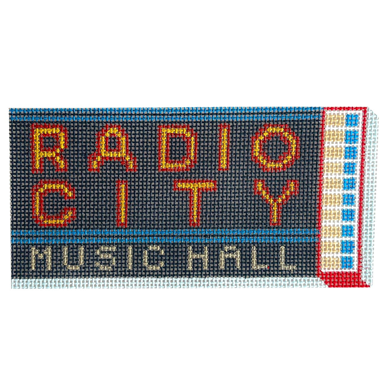 Radio City Music Hall Matchbox Ornament Painted Canvas Spruce Street Studio 
