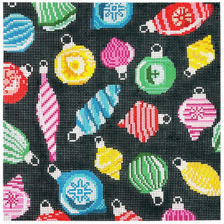 Rainbow Baubles 10x10 Painted Canvas Mopsey Designs 
