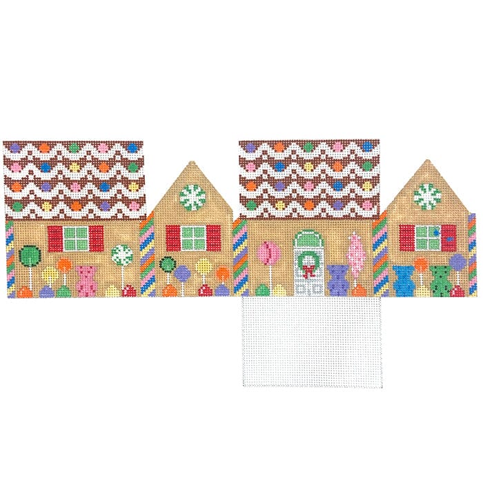 Rainbow Candy and Gummy Bears, 3D Gingerbread House   18M Painted Canvas Susan Roberts Needlepoint Designs Inc. 
