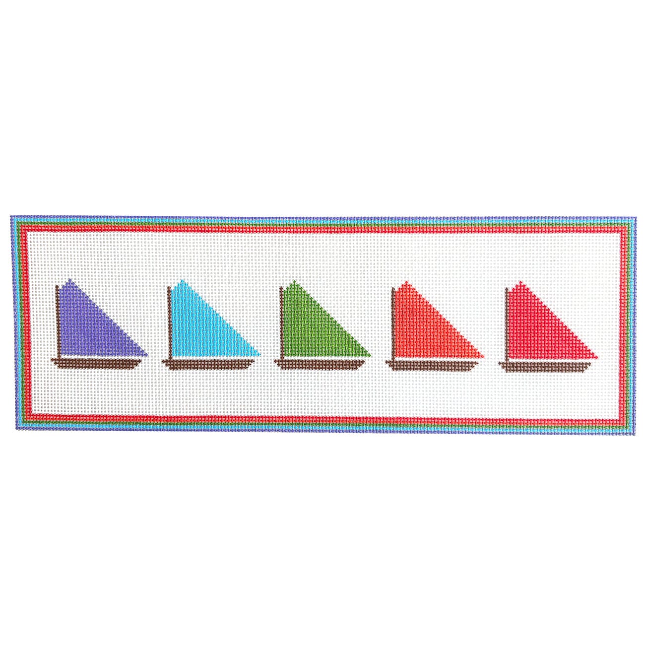Rainbow Fleet Boats Painted Canvas Halcyon House Designs  - 1