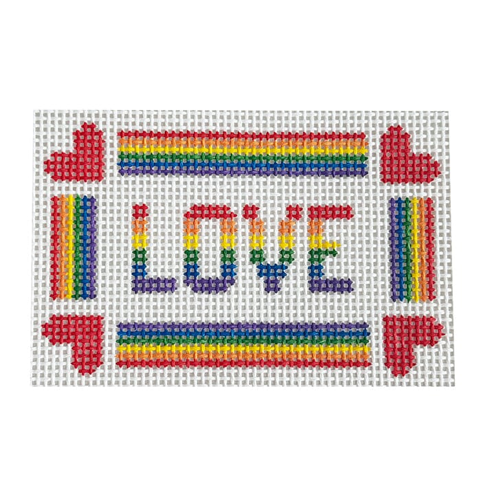 Rainbow LOVE Canvas Painted Canvas Goodpoint Needlepoint  - 1