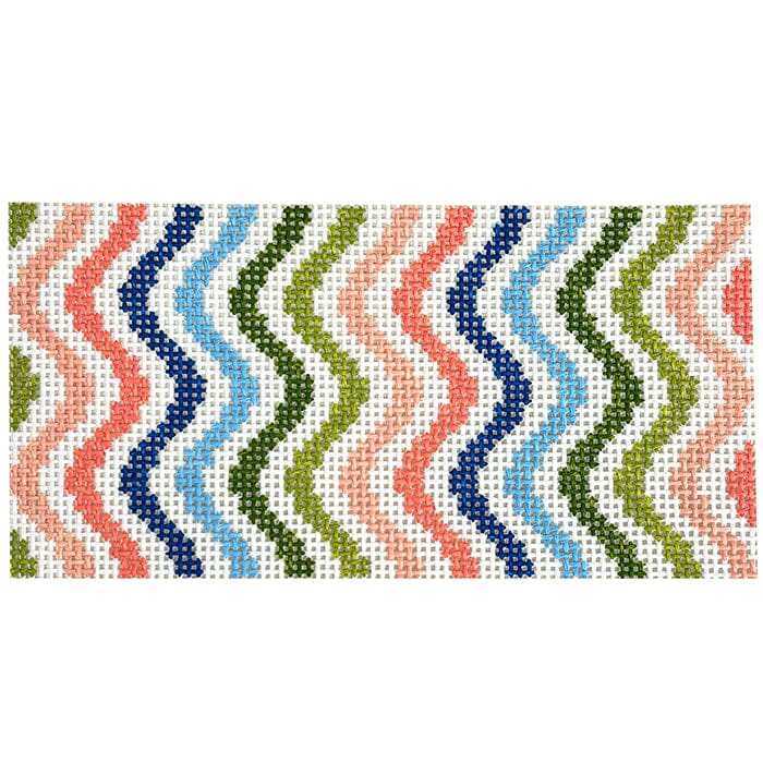 Rainbow Squiggle 3x6 Painted Canvas Goodpoint Needlepoint 